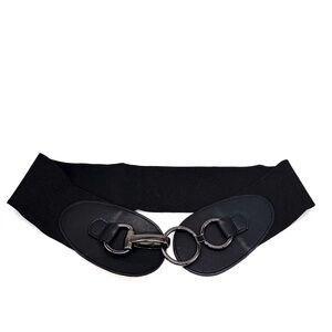 BUCKLE ELASTIC WIDE WAISTBAND BELT.
